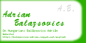 adrian balazsovics business card