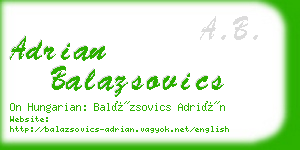 adrian balazsovics business card